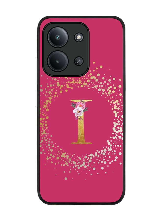 For Xiaomi Redmi 15C 4G Case,Slim fit Camera Protection, Shockproof Thin Phone cover  - Custom Monogram Floral - I ( Deep Pink )